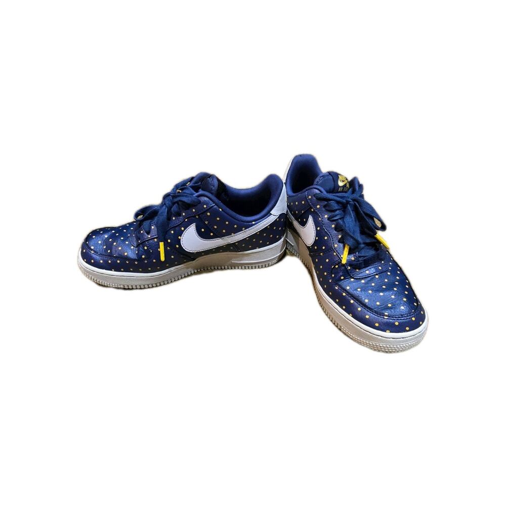 Womens Air Force 1 ‘07 Low ‘Polka Dots’ Navy Blue & Maze AT5019-400 Size 7.5 US.